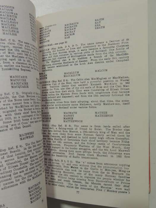 Scots Kith & Kin & Illustrated Map, Constant Source of Information for...Scottish Names, Clans....
