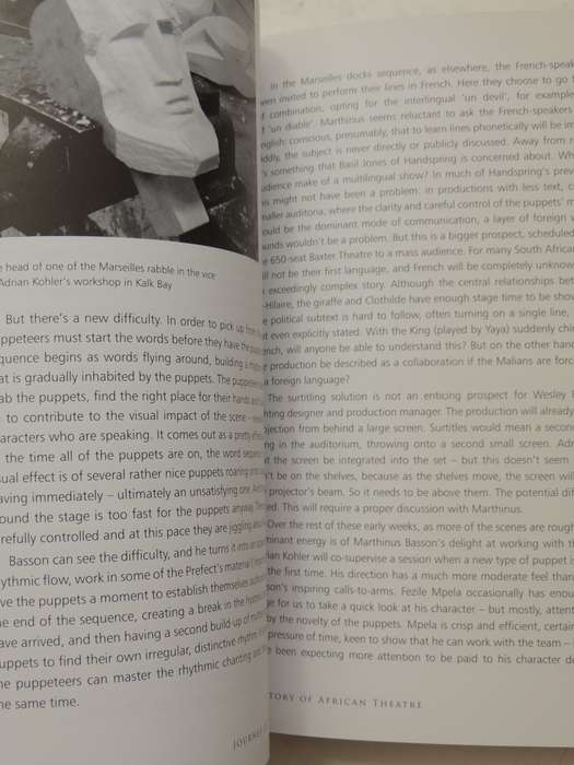 Journey Of The Tall Horse: A Story Of African Theatre - Mervyn Millar