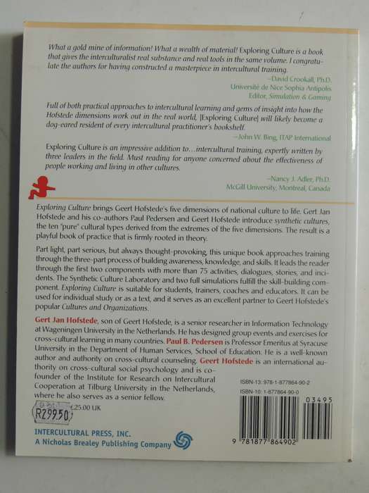Exploring Culture: Exercises, Stories And Synthetic Cultures Gert Jan Hofstede, Paul Pedersen & Geer