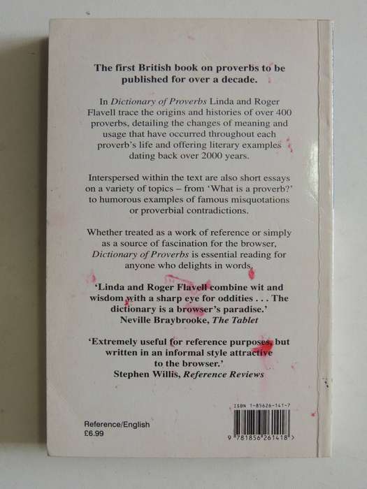 Dictionary Of Proverbs And Their Origins - Linda & Roger Flavell