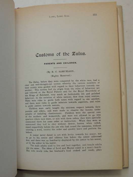 Long Long Ago - R.C. Samuelson   Facsimile Limited Reproduction Of 1929 Edition   847/1000