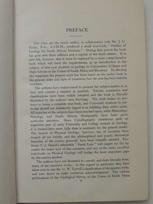 Geology For South African Students: An Introductory Text-BookG.N.G. Hamilton & H.B.S. Cooke