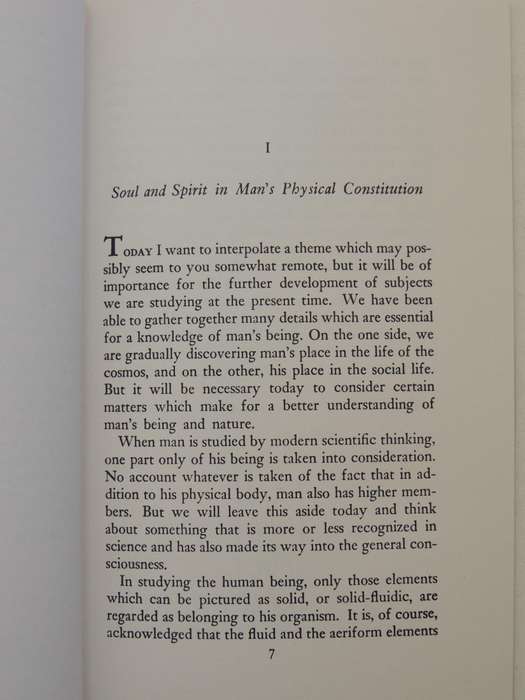 The Bridge Between Universal Sprirituality and the Physical Constitution of Man- Rudolf Steiner