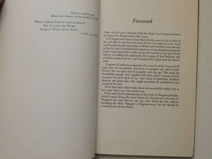 Ivy Compton-Burnett: A Memoir - Cicely Greig   Signed Limited Edition 7/100
