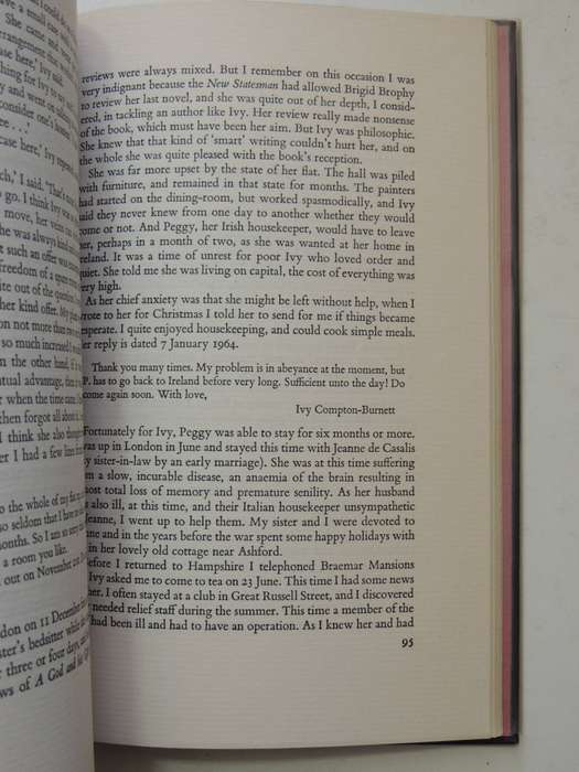 Ivy Compton-Burnett: A Memoir - Cicely Greig   Signed Limited Edition 7/100