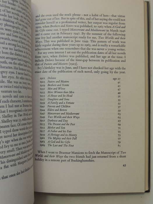 Ivy Compton-Burnett: A Memoir - Cicely Greig   Signed Limited Edition 7/100