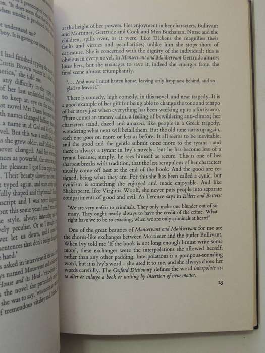 Ivy Compton-Burnett: A Memoir - Cicely Greig   Signed Limited Edition 7/100