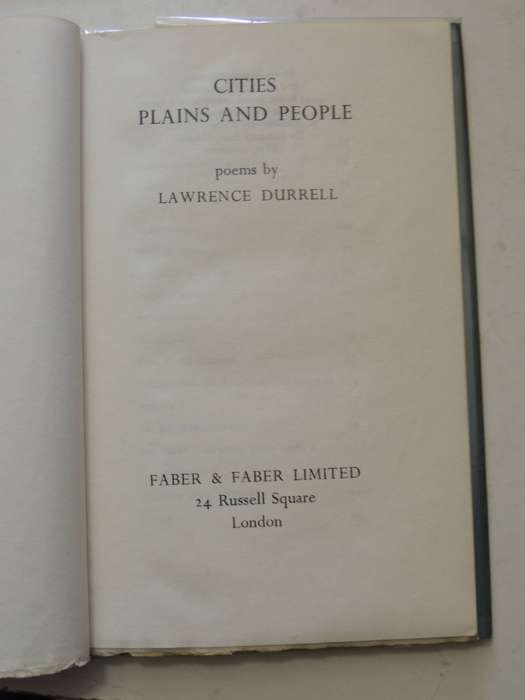 Cities, Plains And People (1st Edition 1946)- Lawrence Durrell