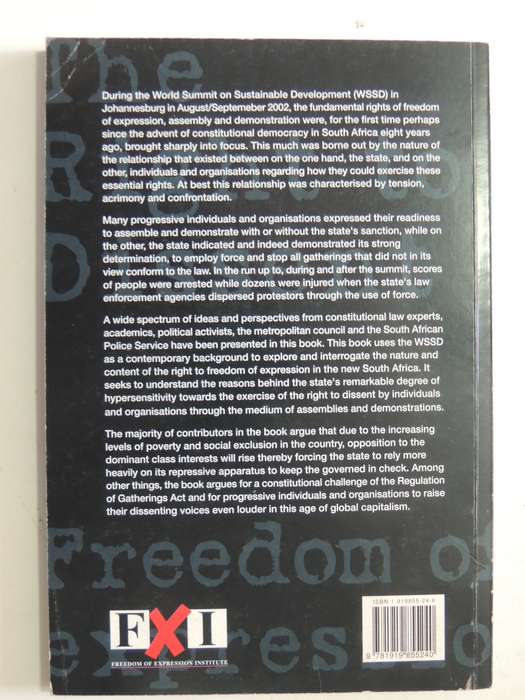 The Right To Dissent: Freedom Of Expression, Assembly And Demonstration In South Africa ed Simon Kim