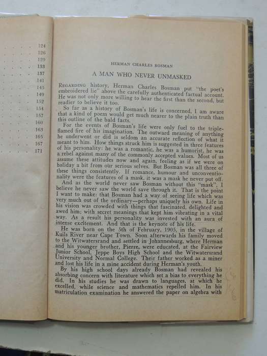 A Cask Of Jerepigo: Sketches And Essays -  Herman Charles Bosman   (1st Edition 1964)