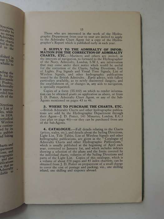 British Admirality Charts And Other Hydrographic Publications - Their Use And Corrections