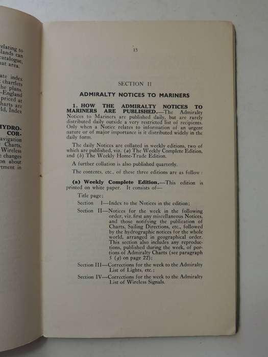 British Admirality Charts And Other Hydrographic Publications - Their Use And Corrections
