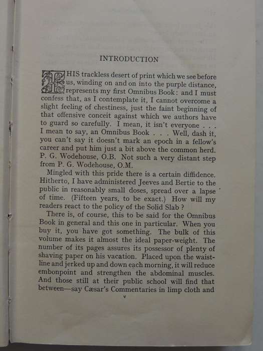 Jeeves Omnibus  - P.G. Wodehouse   1st Edition 1931