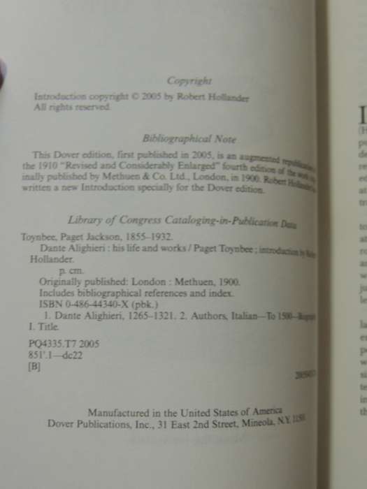 Dante Alighieri, His Life and Works - Paget Toynbee