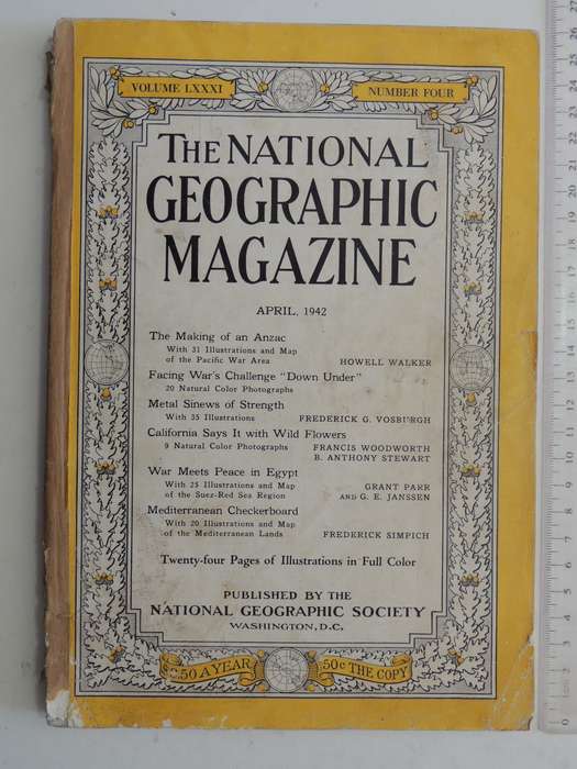 National Geographic Volume LXXXI Number Four, April 1942    AS IS