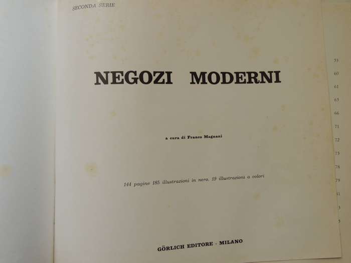 Negozi ModerniMAGNANI, Franco [a cura di], Published by Gorlich Editore, 1965