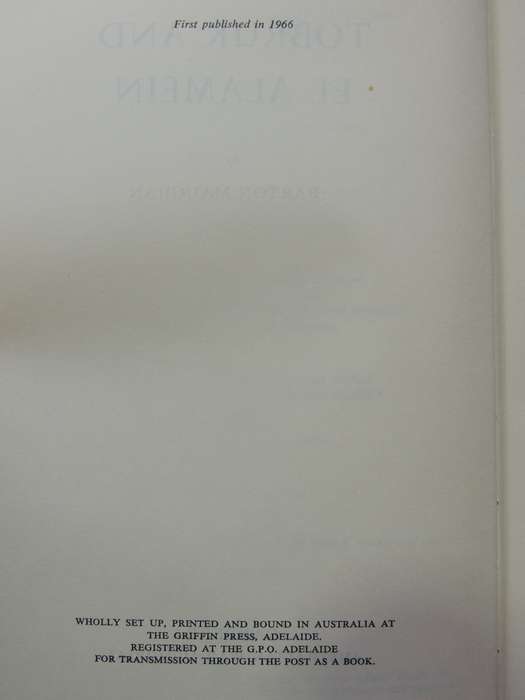 Tobruk and El Alamein, Australia in the War of 1939-1945 - Barton Maughan