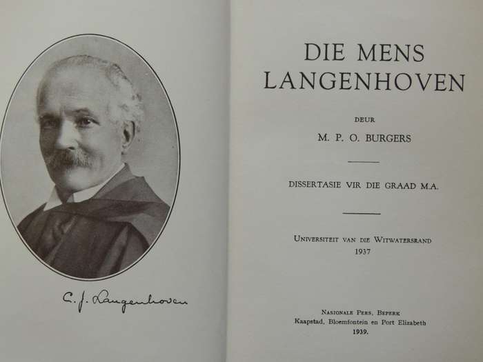 Die Mens Langenhoven -  M.P.O. Burgers