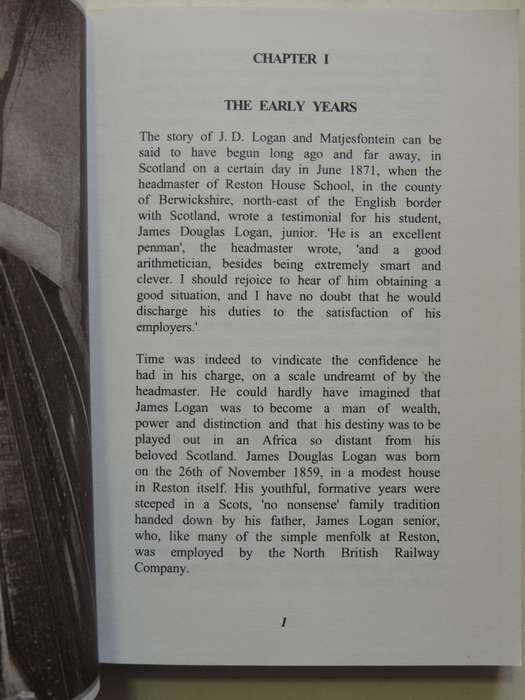 Logan's Way: The Life And Times Of J.D. LoganA Matjiesfontein Chronicle  - Robert N. Toms  SIGNED
