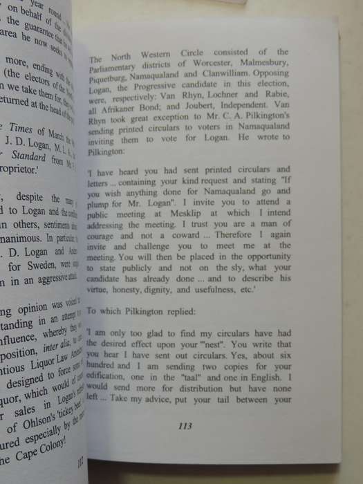 Logan's Way: The Life And Times Of J.D. LoganA Matjiesfontein Chronicle  - Robert N. Toms  SIGNED