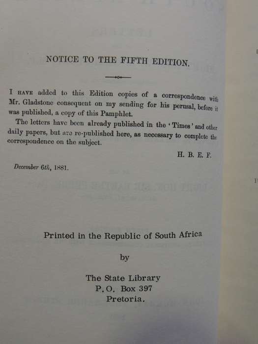 Afghanistan And South Africa: A Letter To The Right Hon. W.E. Gladstone, M.P. Regarding Portions Of