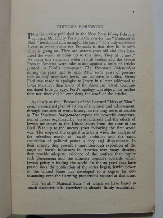 The International Jew (Henry Ford) - ed G.F. Green    Scarce  1949