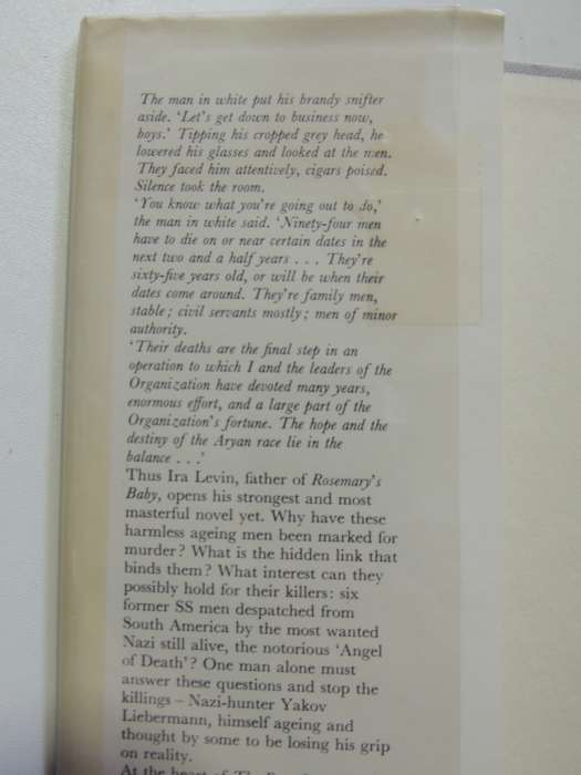 The Boys From Brazil (1st Edition) - Ira Levin  1976