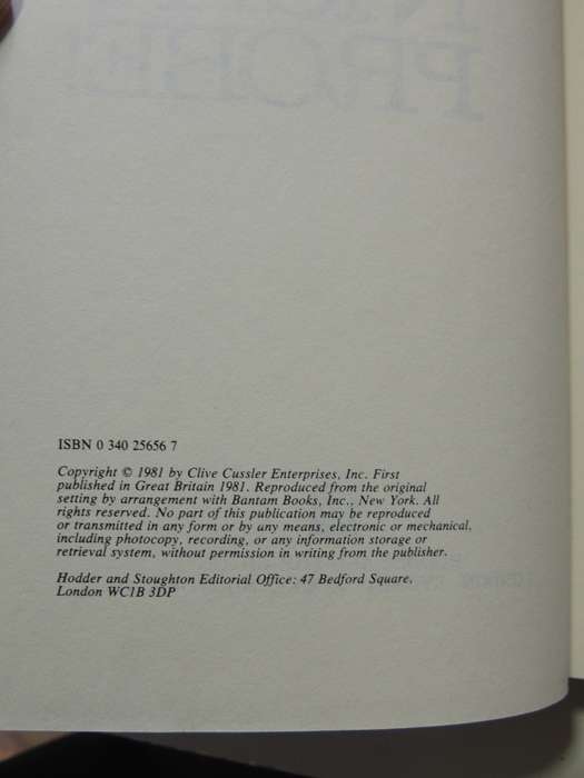 Night Probe! - Clive Cussler  (1st Edition) 1981
