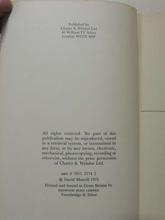 Testament - David Morrell  (1st Edition)1976