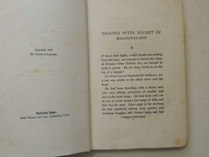 Trooper Peter Halket Of Mashonaland  - Olive Schreiner   (1st Edition 1897)