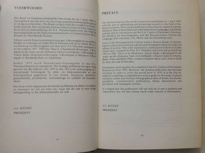 Bronnegids Vir Toponimie En Topologie Source Guide For Toponymy And Topology (Limited Edition 125/25