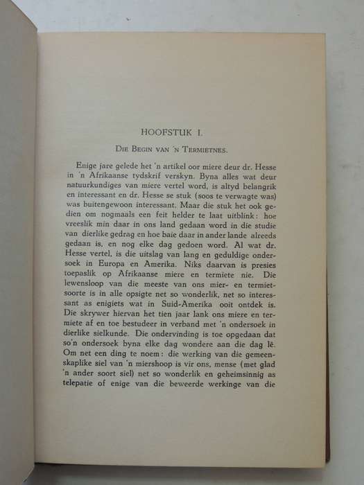 Die Siel Van Die Mier - Eugene N. Marais     Tweede Druk 1938