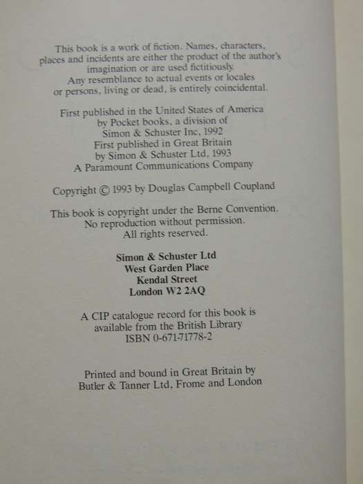 Shampoo Planet - Douglas Coupland  (1st British Edition)