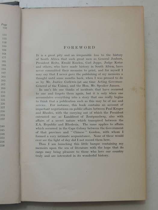 Memoirs Of Senator   -  The Hon. G.G. MunnikCirca  1934