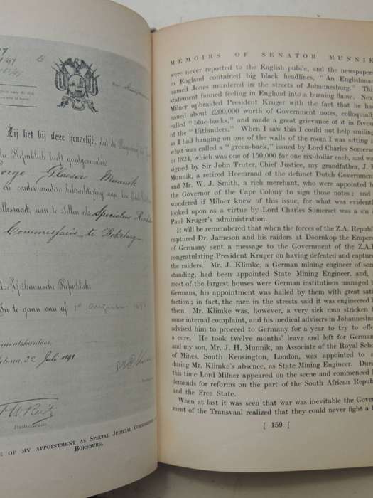 Memoirs Of Senator   -  The Hon. G.G. MunnikCirca  1934