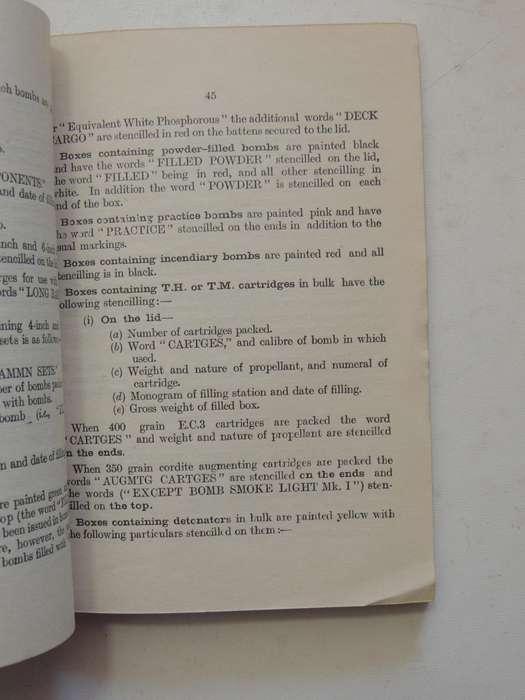 Explanatory List Of Service Markings: To Be Found On Ammunition And Ammunition Packages In Use With