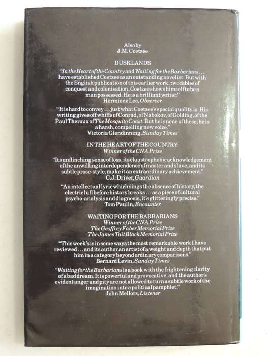 Life & Times Of Michael K  -  J.M. Coetzee   1st Edition 1983