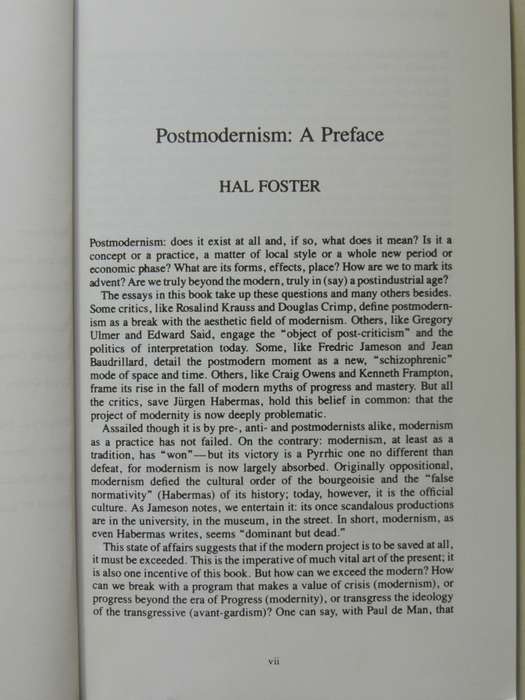 Postmodern Culture  - ed Hal Foster
