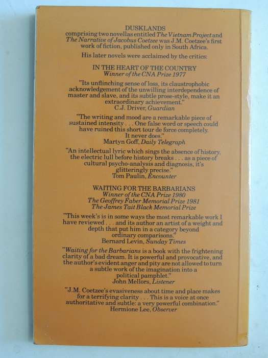 Dusklands - J.M. Coetzee     (1st P/B edition 1982)