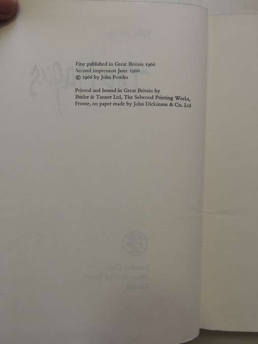 The MagusJohn Fowles  1966, 2nd Impression, Hard Cover