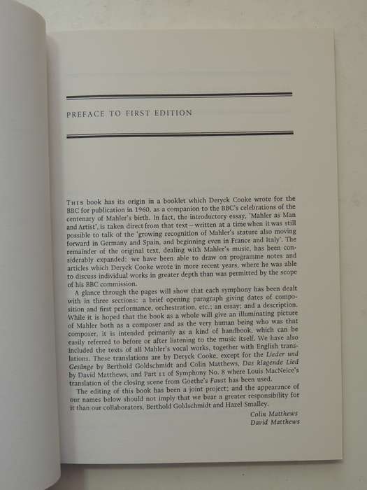 Gustav Mahler: An Introduction To His Work - Deryck Cooke