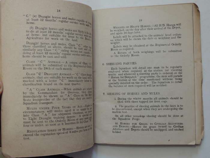 Ormskirk Remount Depot: Standing Orders March 1918