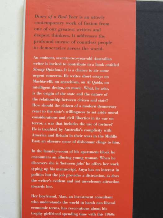 Diary Of A Bad Year  - J.M. Coetzee    (1st Edition 2007)