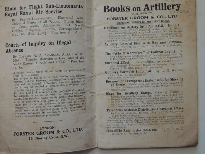 Handbook On Battery Drill For Royal Field Artillery - RC Mason R.F.A. (TF) Revised By A Hunt