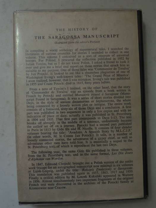 The Saragossa Manuscript: A Collection Of Weird Tales - Count Jan Potocki  1st English Edition 1962