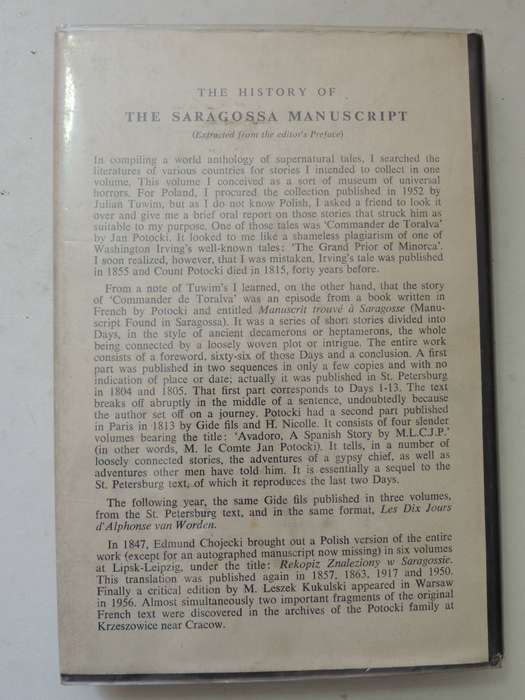 The Saragossa Manuscript: A Collection Of Weird Tales - Count Jan Potocki  1st English Edition 1962