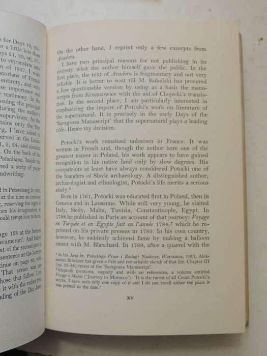 The Saragossa Manuscript: A Collection Of Weird Tales - Count Jan Potocki  1st English Edition 1962