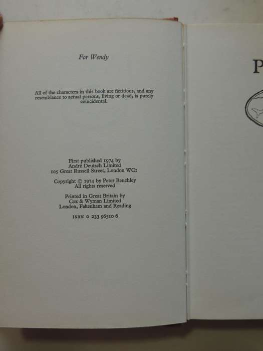 Jaws - Peter Benchley - FIRST UK EDITION 1974