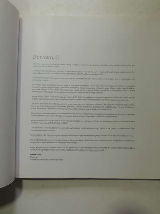 Willem Boshoff - Word Forms And Language Shapes 1975 - 2007 - curated Warren Siebrits