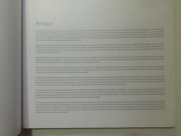 Willem Boshoff - Word Forms And Language Shapes 1975 - 2007 - curated Warren Siebrits